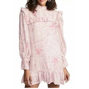 Loveshackfancy floral silk dress size 4